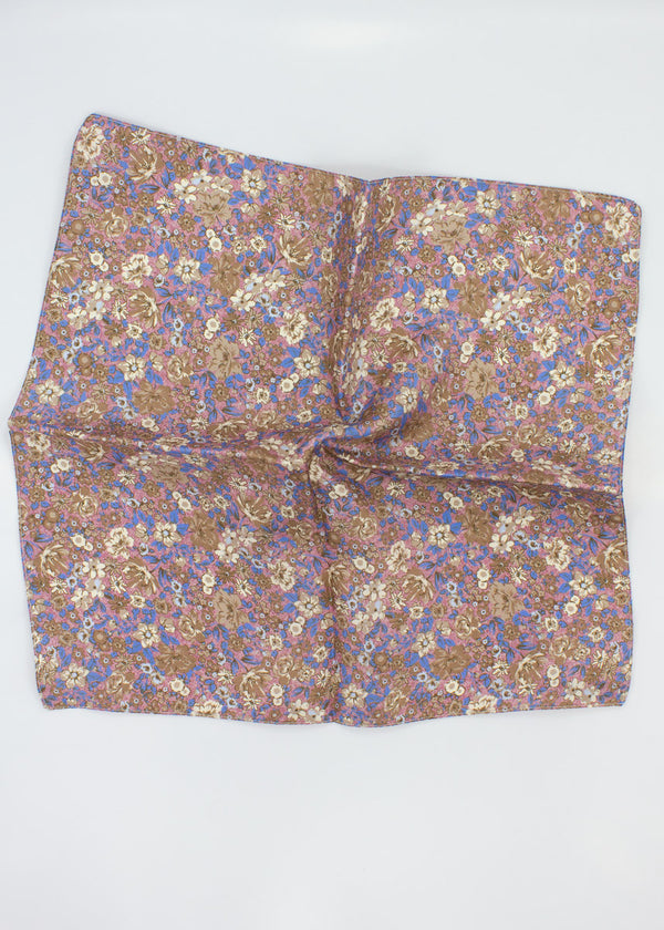 Floral Silk Pocket Square - Pink